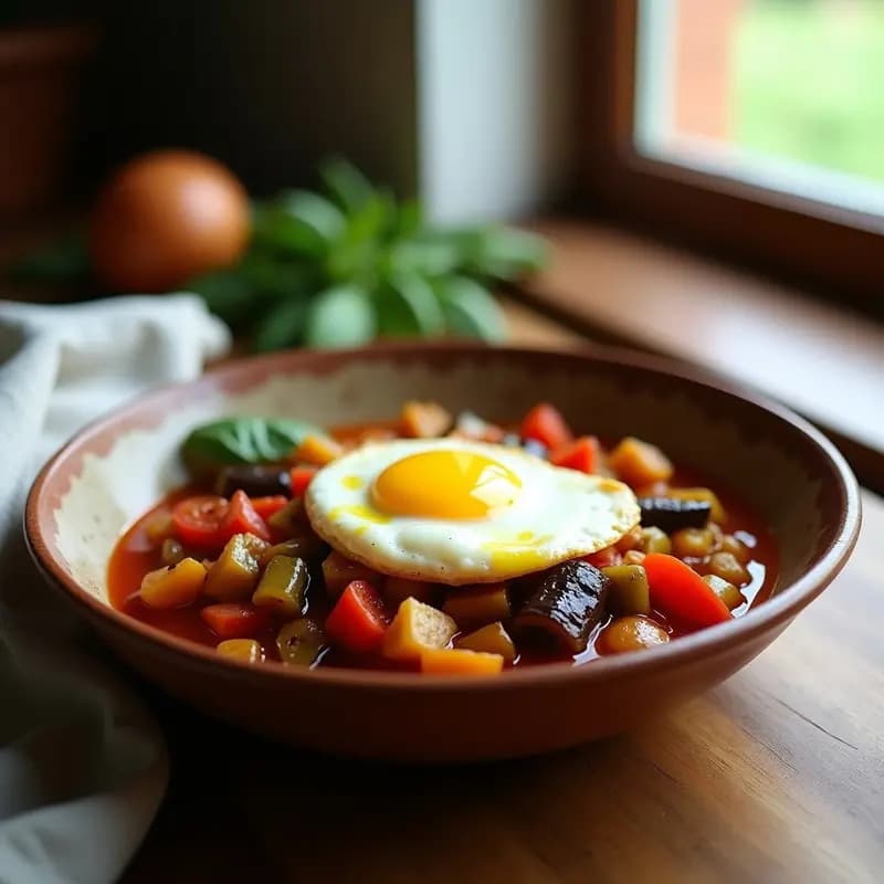 Pisto Manchego con Huevo Escalfado: Receta de Verano Ligera y Nutritiva