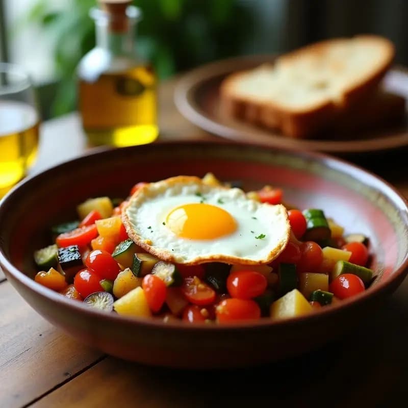 Pisto Manchego con Huevo Frito: Receta de Verano Sin Horno y Sin Prisa