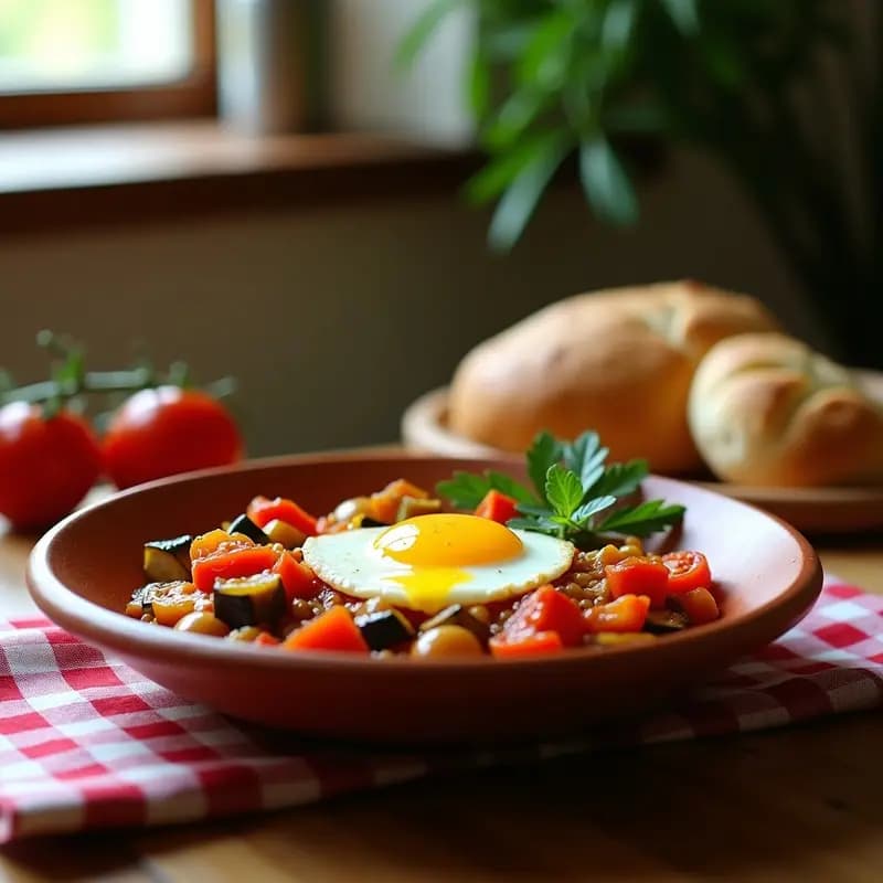 Pisto Manchego con Huevo Pochado: Receta de Verano llena de Sabores Tradicionales
