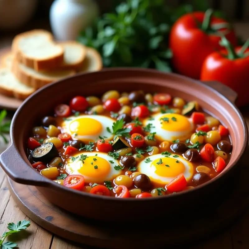 Pisto Manchego con Huevos Cascados: Receta de Verduras al Estilo Rural