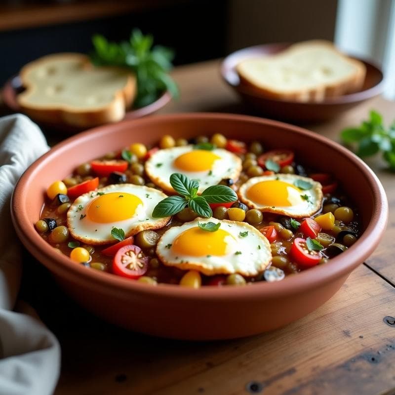 Pisto Manchego con Huevos Escalfados: Receta en Airfryer Sin Aceite y Ultra Rápida