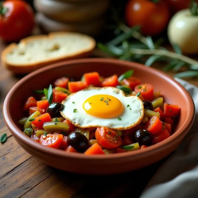Pisto Manchego con Huevos Fritos: Versión Mejorada del Ratatouille Español