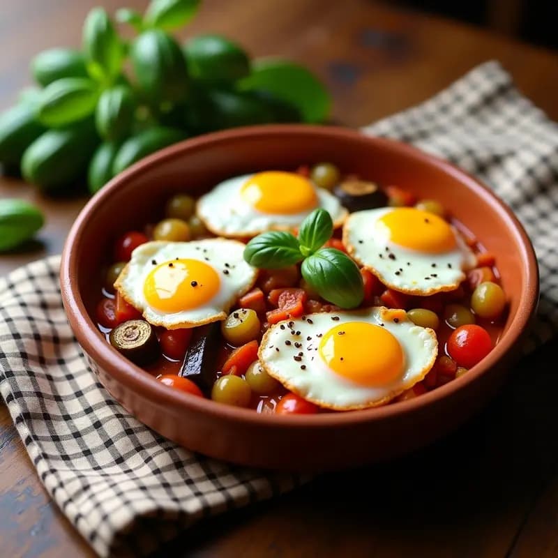 Pisto Manchego con Huevos Fritos: Receta de Verano en Sartén Antiadherente