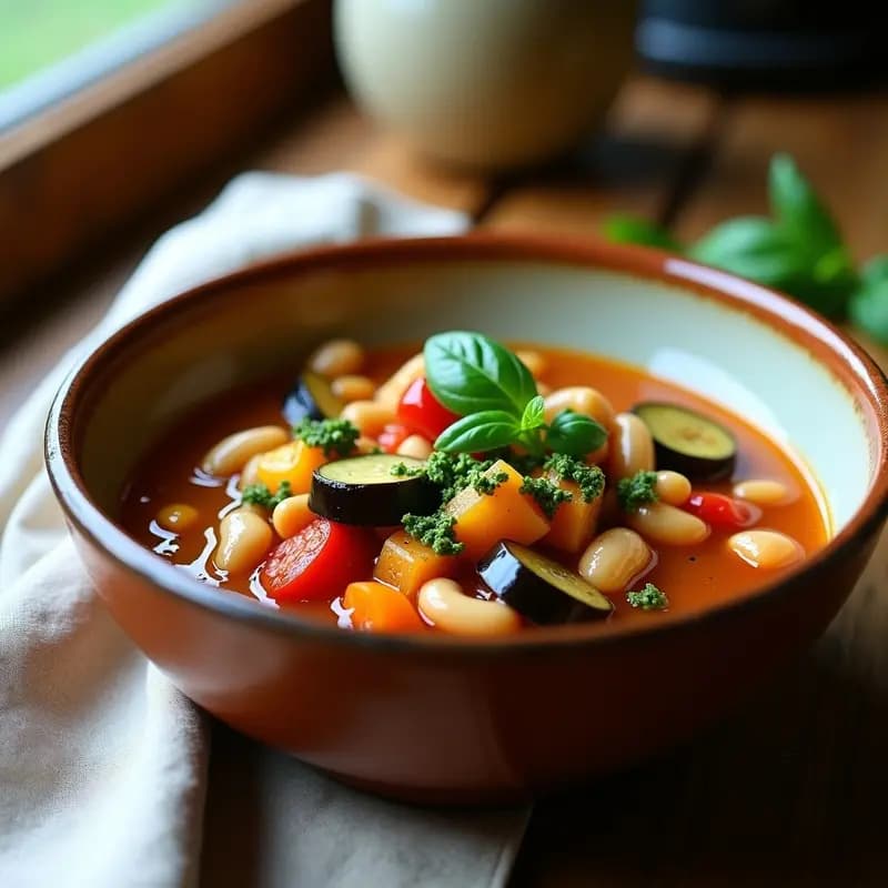 Pistou de Verduras con Judías Blancas: Receta Francesa Vegana y Sin Lácteos