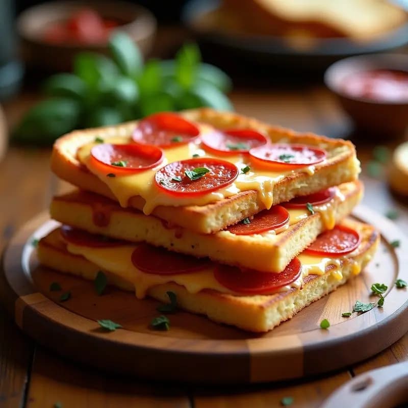 Pizza de 3 Pisos con Pan, Queso y Pepperoni: Receta para Amantes de la Comida Basura