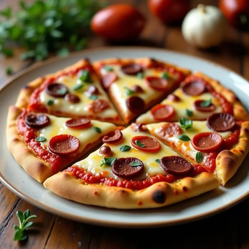 Pizza de 3 Pisos con Pepperoni, Chorizo y Queso Azul Derretido: Receta para Amantes del Exceso