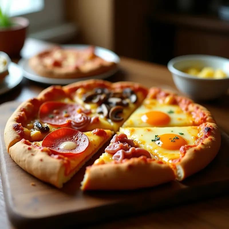 Pizza 4 Estaciones con Base de Pan de Molde y Salsa de Queso Cheddar: Comfort Food en 15 Minutos