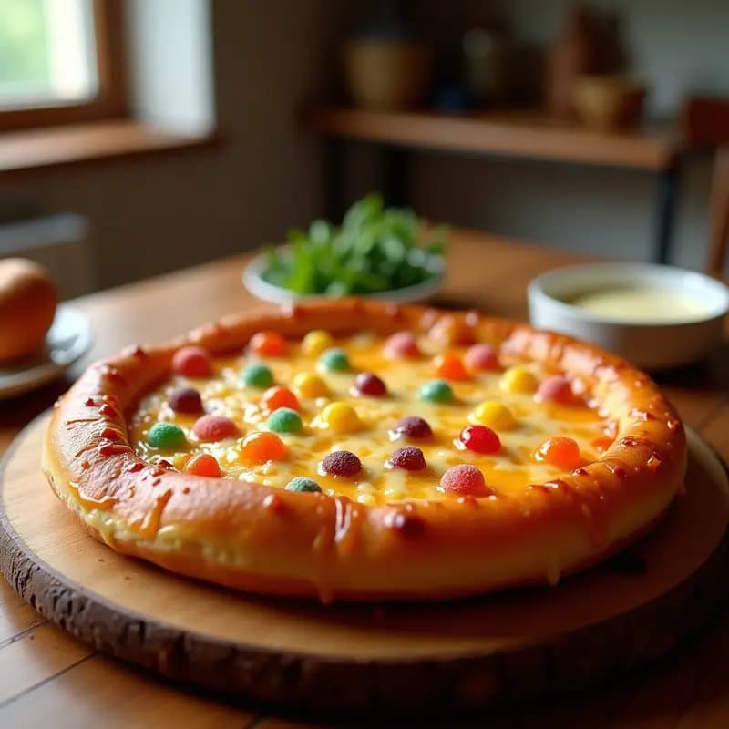 Pizza 4 Quesos con Base de Donut Glaseado y Toppings de Gominolas: El Cheat-Meal Más Adictivo