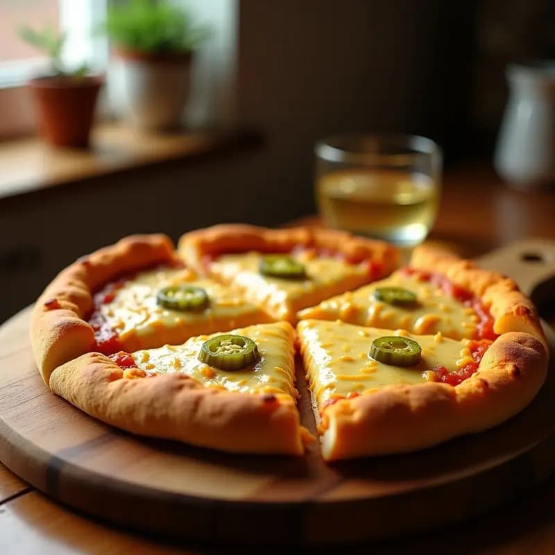 Pizza 4 Quesos con Base de Doritos y Salsa de Jalapeño: El Snack que se Convierte en Cena