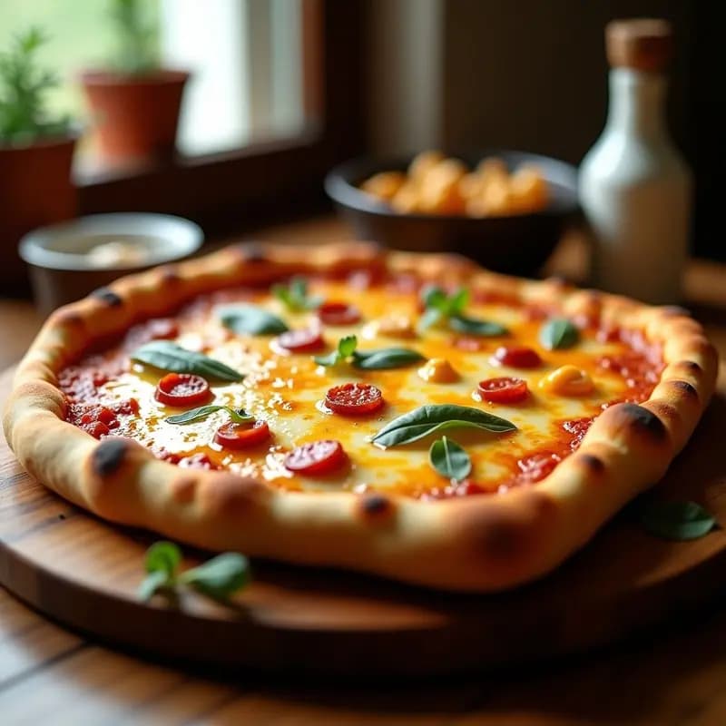 Pizza 4 Quesos con Chorizo y Miel: Receta Crujiente y Dulce-Salada para Amantes de la Comida Basura