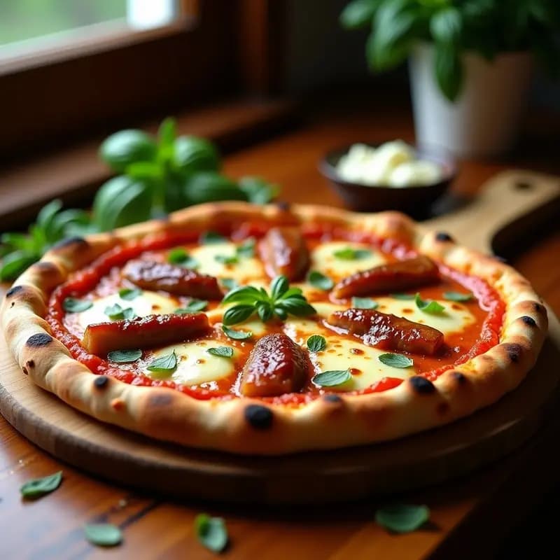 Pizza Napolitana de 4 Quesos y Costillas Ahumadas en Mantequilla de Ajo: Receta Italiana para Devorar