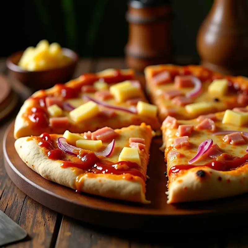 Pizza de 4 Quesos con Jamón, Piña y Salsa Barbacoa: Receta Controversial pero Adictiva