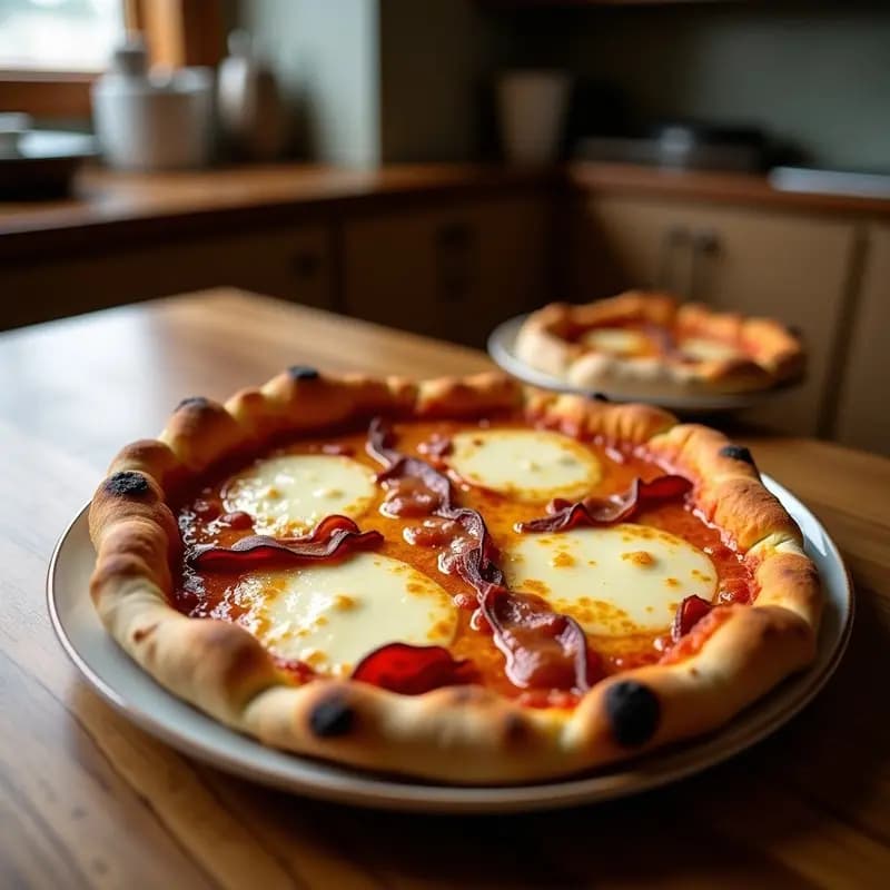 Pizza 4 Quesos con Base de Pan de Molde y Toppings de Bacon y Miel: Receta Viral en Airfryer