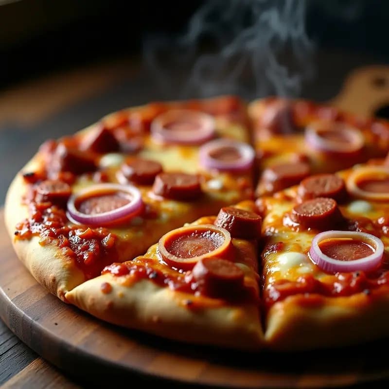 Pizza 5 Carnes con Salsa Barbacoa y Queso Mozzarella Ahumado: Receta Hipercalórica para Noches de Película