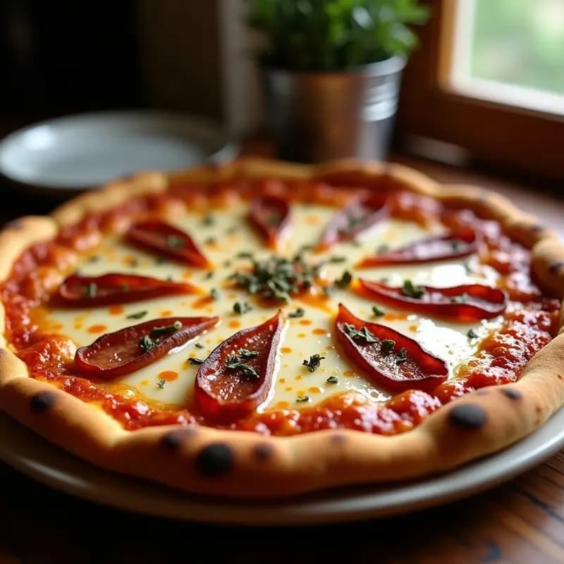 Pizza 5 Quesos Fundidos con Base de Chicharrón y Mermelada de Higos: Explosión de Sabores para Amantes del Queso