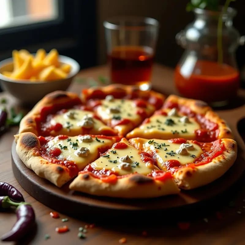 Pizza 5 Quesos con Base de Chorizo y Salsa de Chipotle: Receta para Derretirte en Cada Bocado