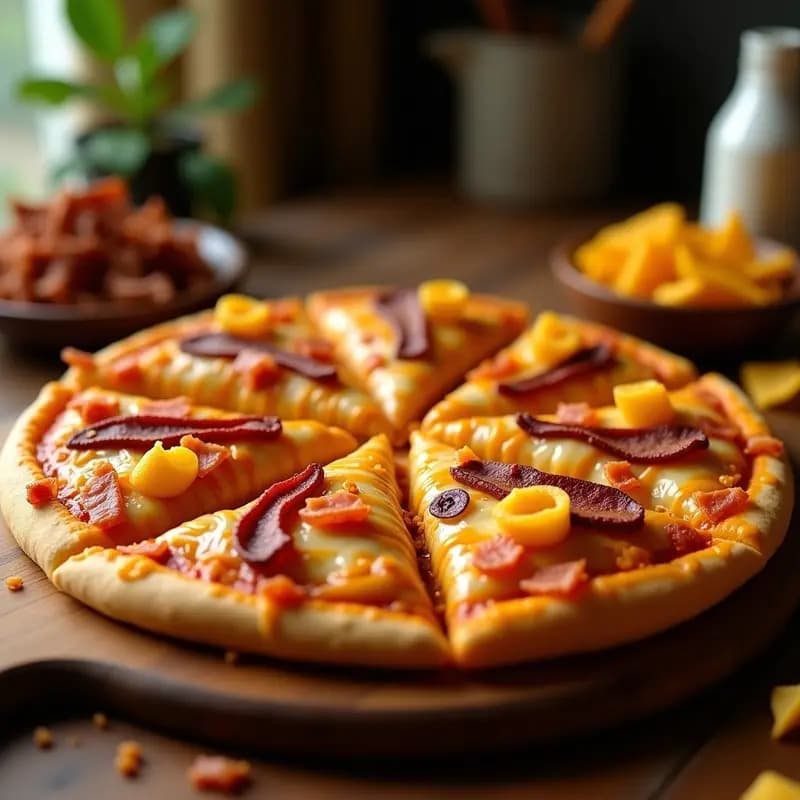 Pizza 5 Quesos con Base de Doritos y Toppings de Bacon Crujiente: Receta de Comida Basura que Derrite el Corazón