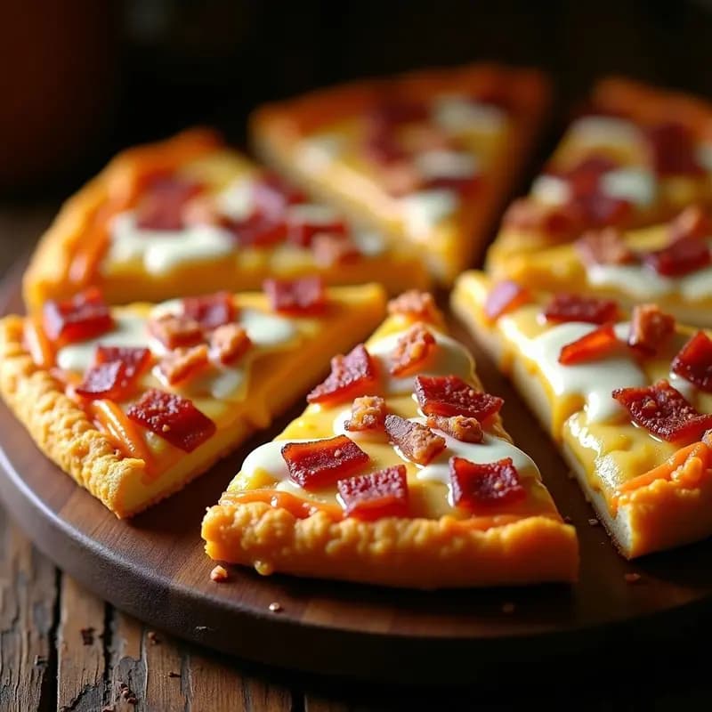Pizza de 5 Quesos con Base de Doritos y Salsa Ranch: La Explosión Crujiente que Necesitas