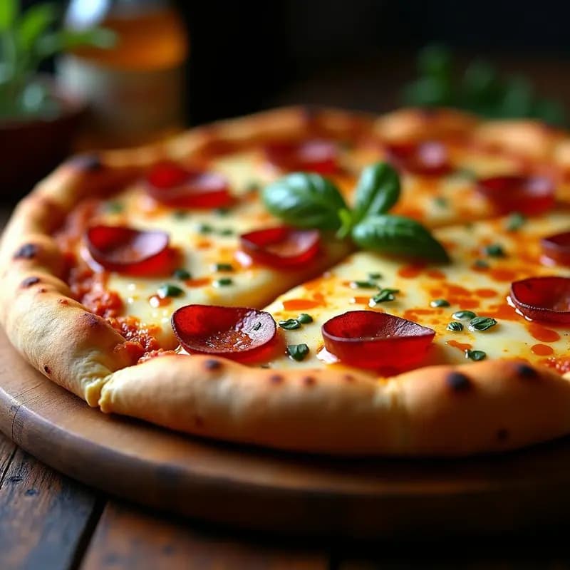 Pizza 5 Quesos y Chorizo con Base de Pan de Mollete: Explosión de Grasa en Cada Bocado