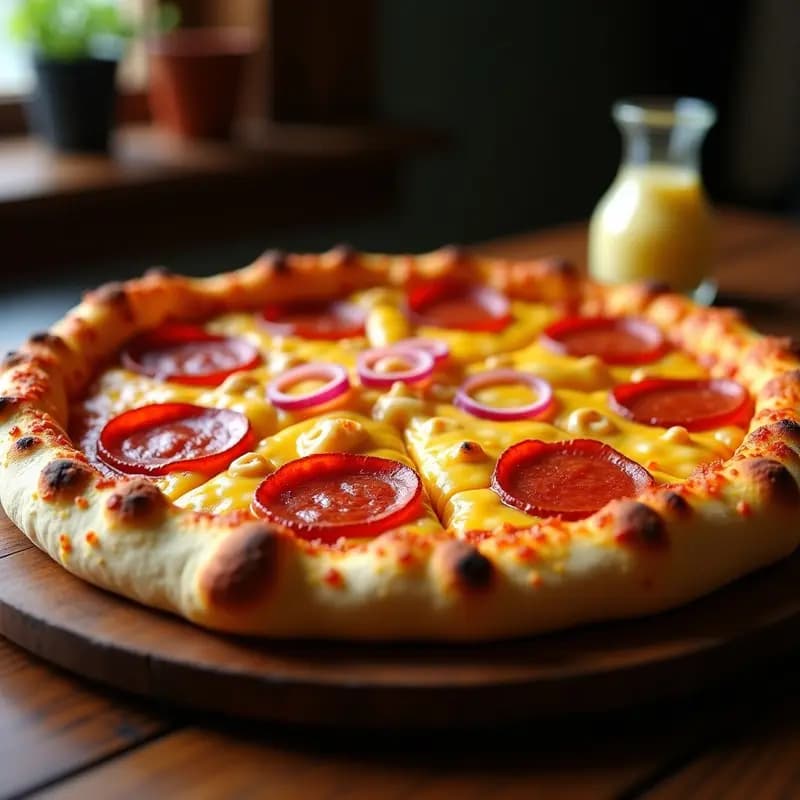 Pizza 5 Quesos con Costra de Mac & Cheese: Explosión de Queso en Cada Bocado