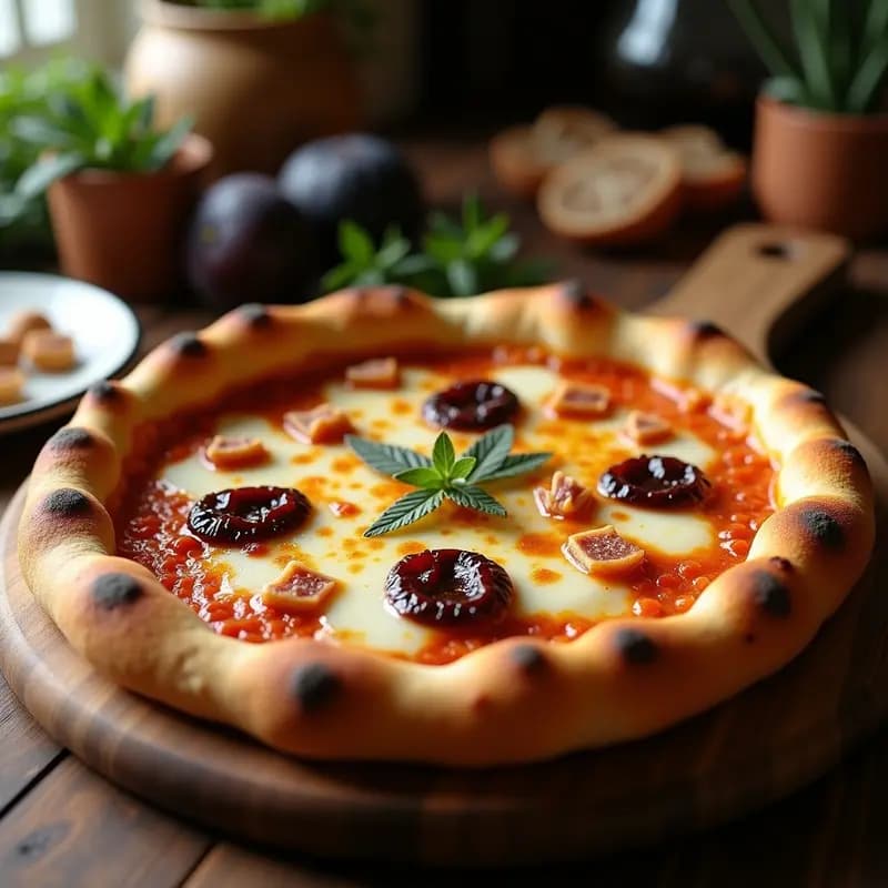 Pizza de 5 Quesos con Costra de Mozzarella y Mermelada de Higos: Un Festín de Sabores