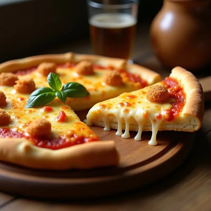 Pizza 5 Quesos con Base de Macarrones y Topping de Nuggets: El Sueño de un Foodie