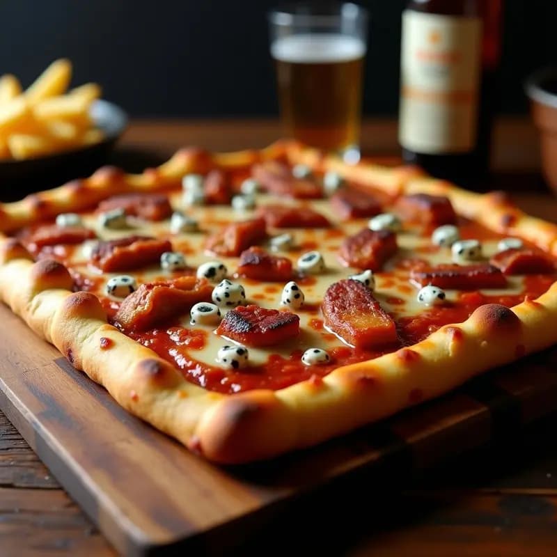 Pizza de Base de Pollo con BBQ, Queso Azules y Patatas Fritas: Receta para Amantes de la Carnes