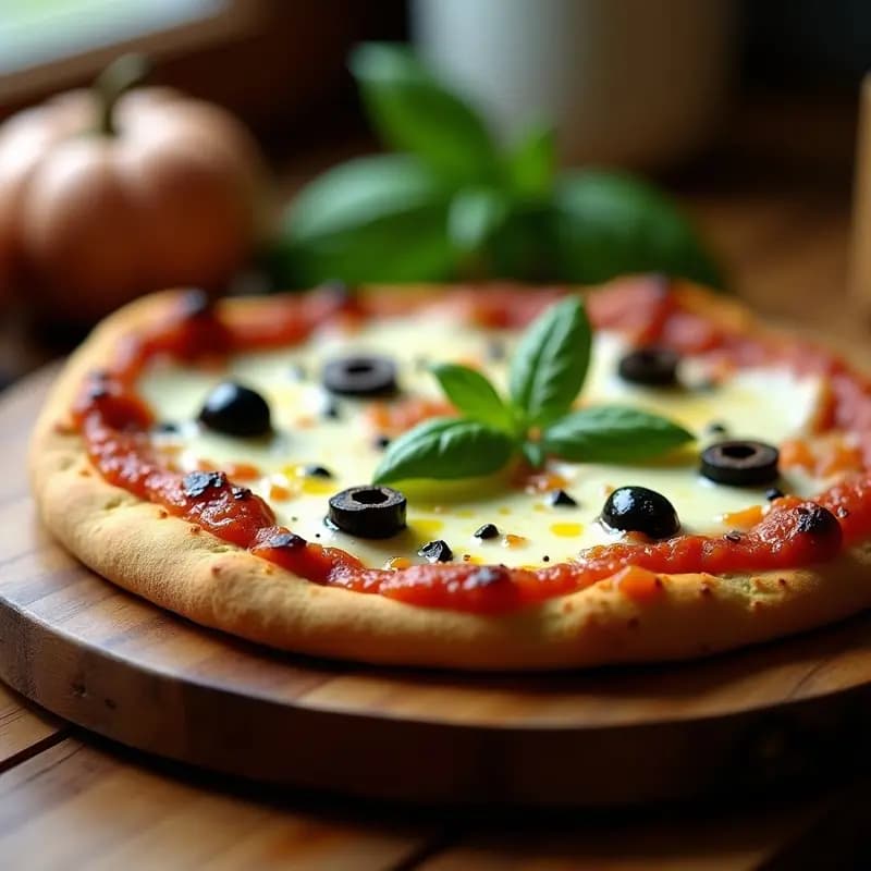 Pizza de Berenjena y Harina de Almendra con Mozzarella Vegana: Receta Italo-Española en Airfryer