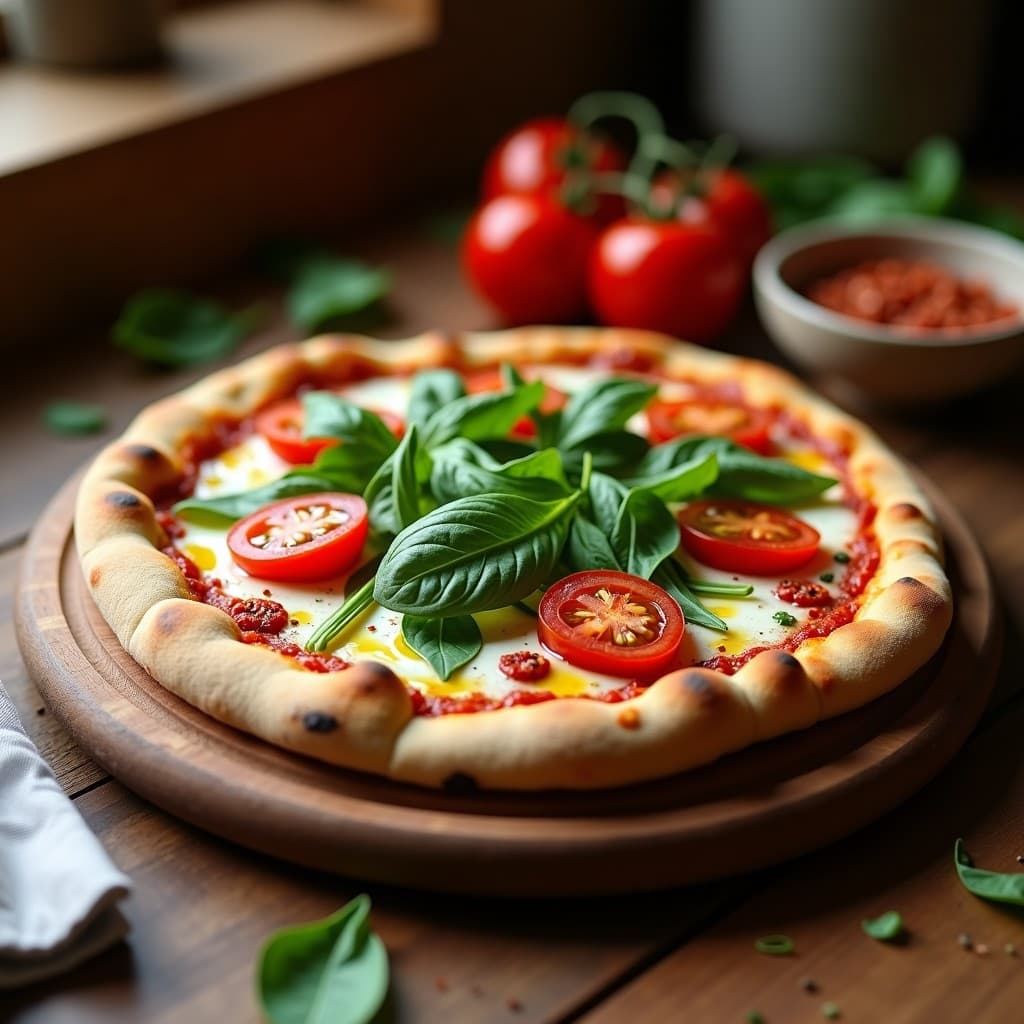 Pizza de Base de Berenjena con Queso de Anacardos y Rúcula: Receta Italiana Keto