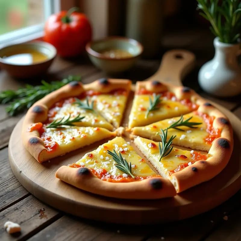 Pizza Bianca Romana con Rosmarino y Aceite de Oliva: Receta Italiana Sin Tomate