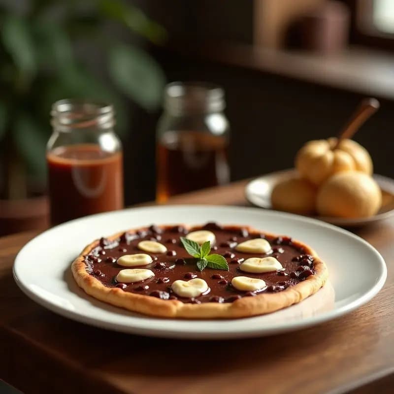 Pizza de Chocolat con Crema de Avellanas, Plátano y Malvaviscos: La Pizza Dulce que Desafía la Tradición