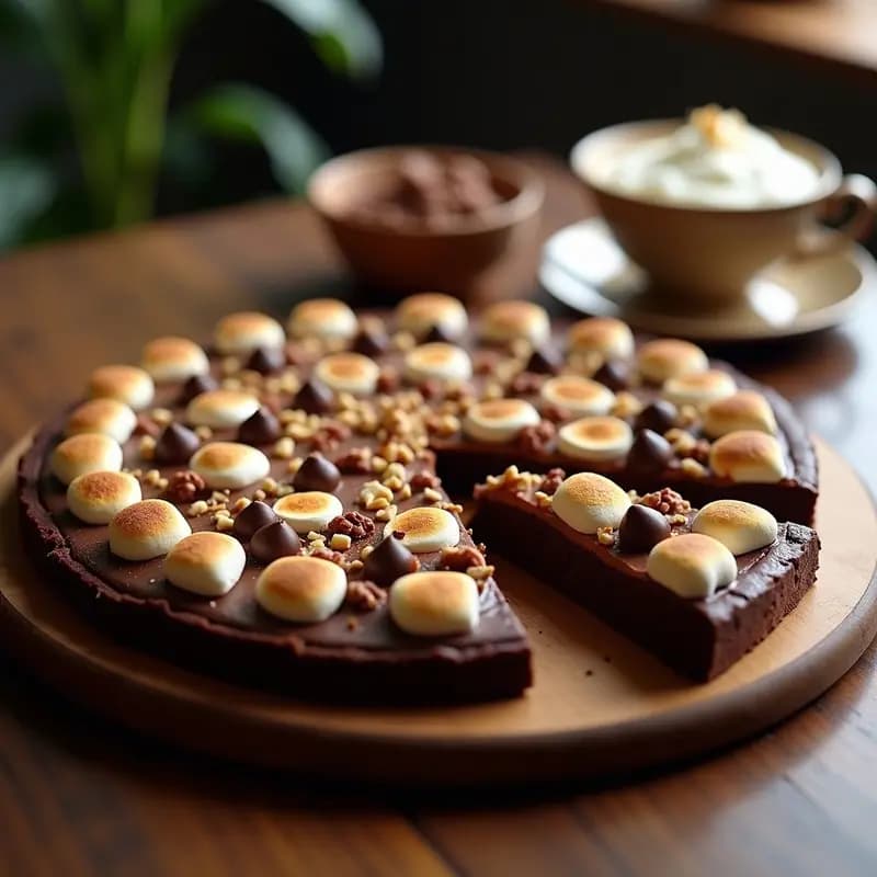 Pizza de Chocolates y Marshmallows con Base de Brownie: Receta para Amantes del Azúcar