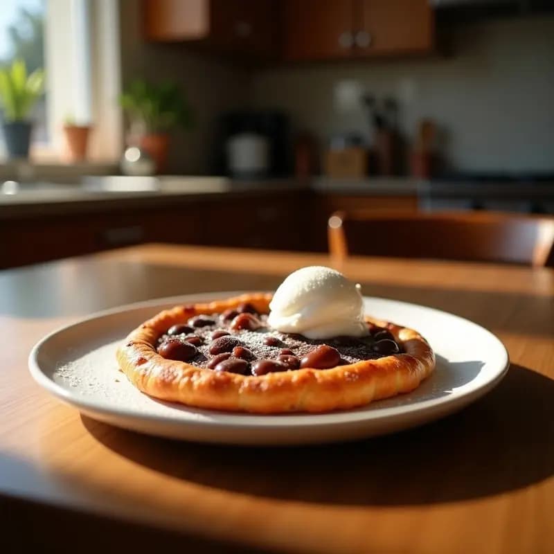 Pizza de Churros con Salsa de Chocolate y Helado de Vainilla: La Combinación Dulce que Necesitas Probar
