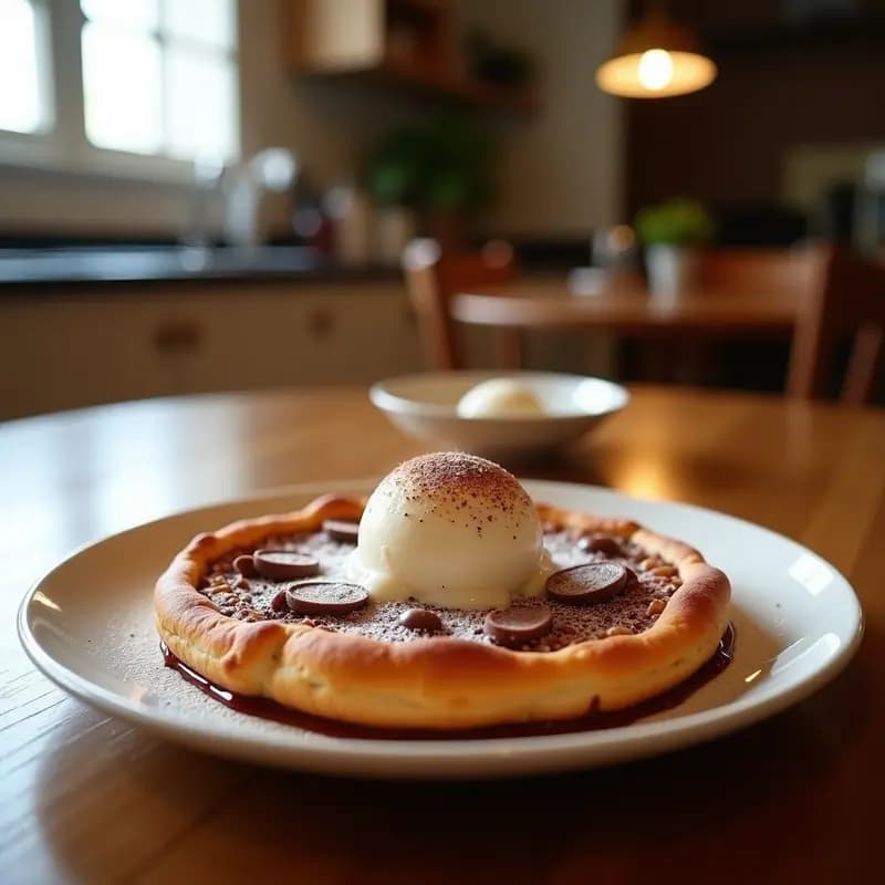 Pizza de Churros con Nutella y Helado de Vainilla: Postre que Une lo Mejor de Dos Mundos