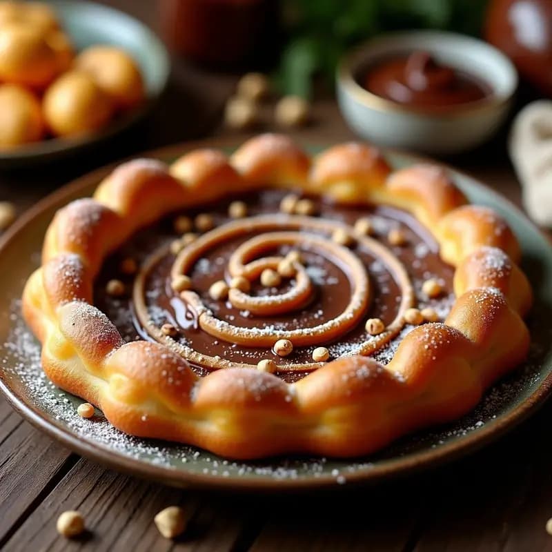Pizza de Churros Rellenos de Nutella y Queso Crema: Postre o Cena Dulce en Airfryer