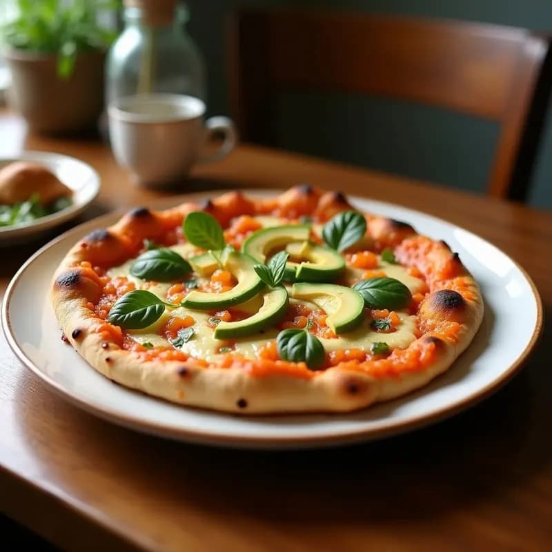 Pizza de Clara de Huevo con Toppings de Aguacate y Huevas de Salmón: Receta Keto Crujiente en 10 Minutos