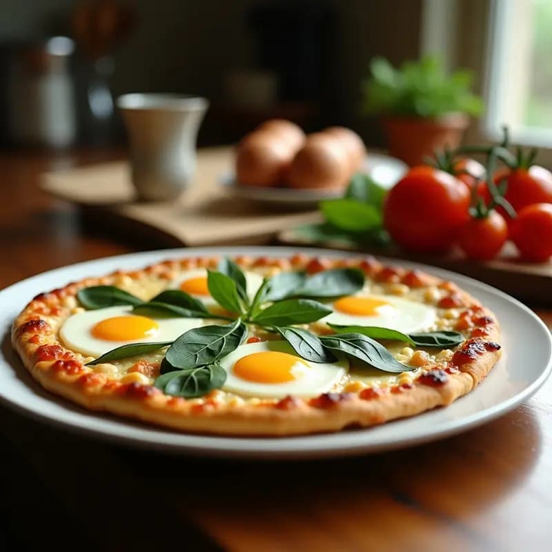 Pizza de Clara de Huevo y Espinacas: Receta Keto Ultra Ligera en Airfryer