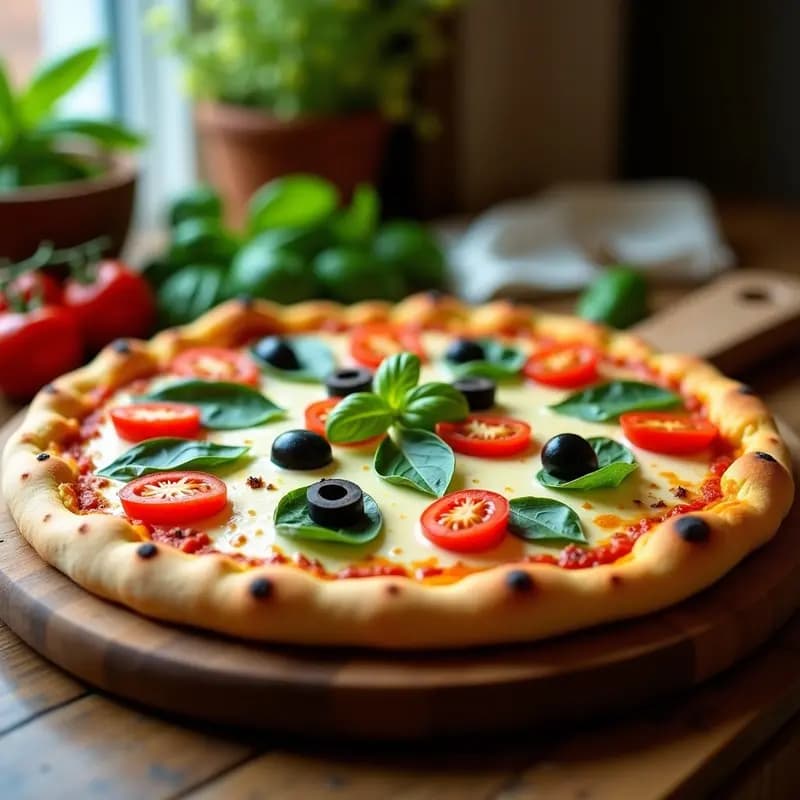 Pizza de Base de Coliflor y Espinacas: Receta Italiana Keto con Queso Vegano