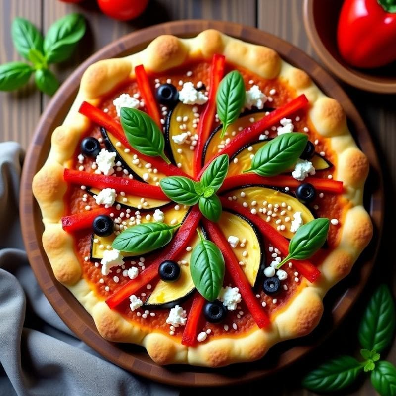 Pizza de Coliflor con Base de Garbanzo y Toppings de Verduras Asadas: Receta Keto en 30 Minutos