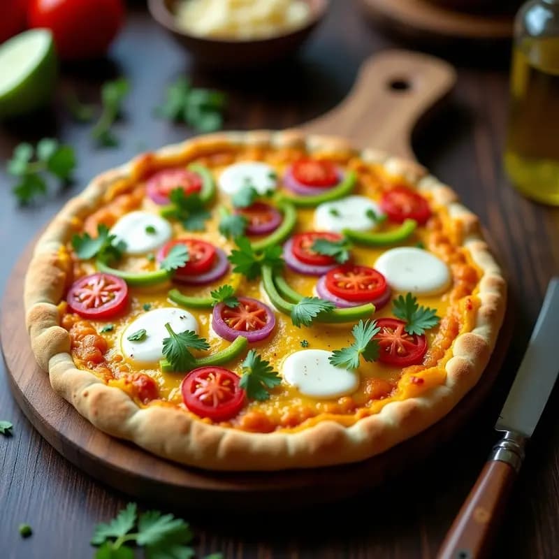 Pizza de Coliflor y Harina de Garbanzo: Receta Indiana Keto con Toppings de Curry