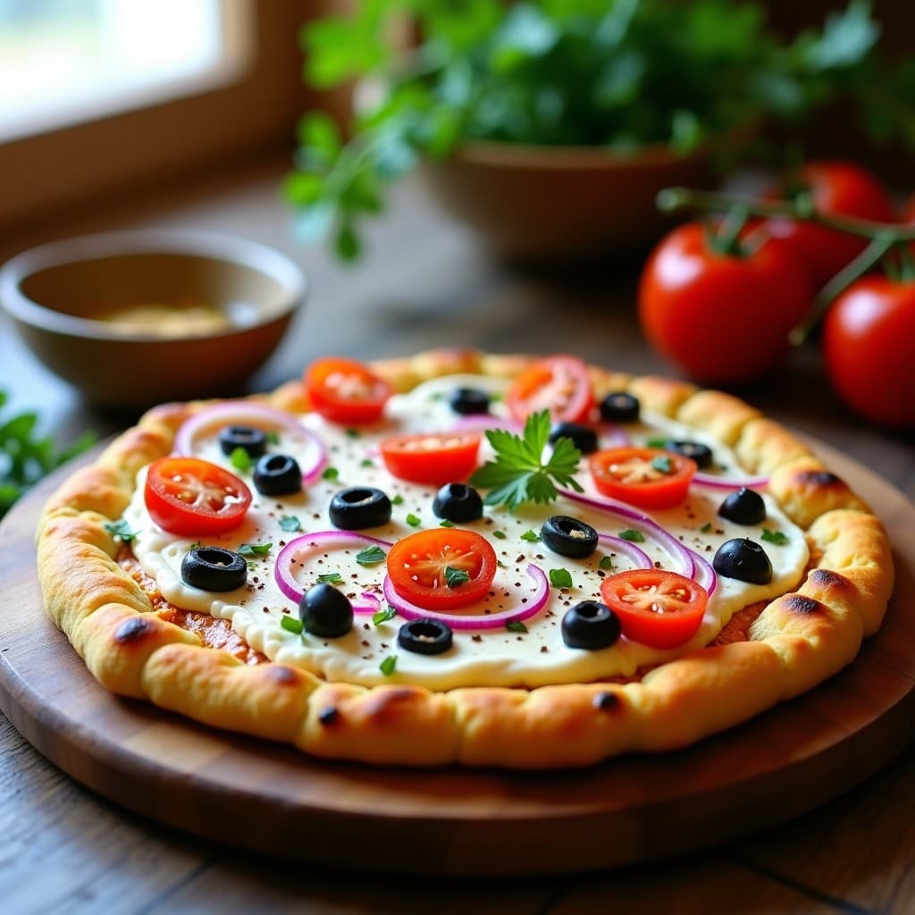 Pizza de Coliflor y Harina de Garbanzo con Toppings de Za'atar: Receta Libanesa Sin Gluten en Airfryer
