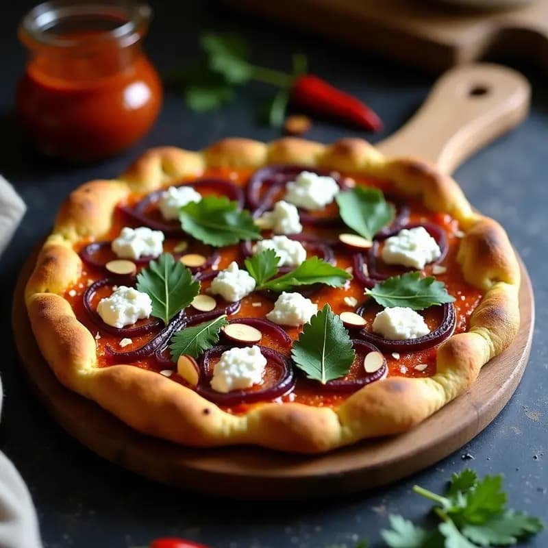Pizza Marocchina de Coliflor con Harissa y Queso de Cabra: Receta Sin Gluten y Picante