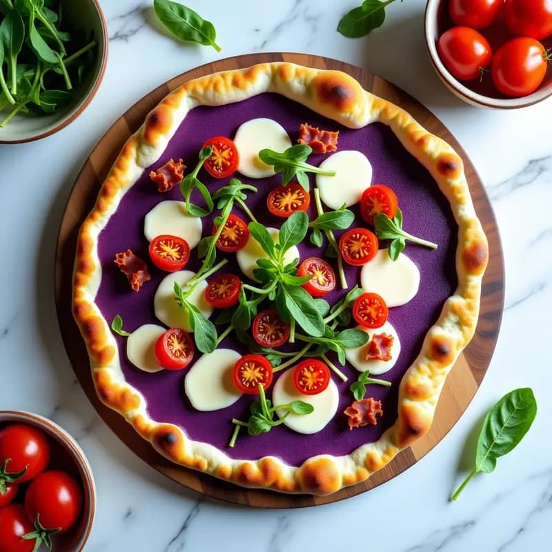 Pizza de Coliflor con Base de Patata Morada: Receta Sin Harina Alta en Antioxidantes