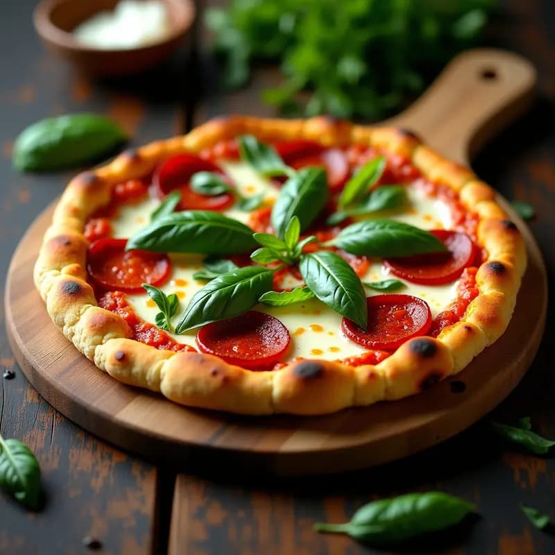 Pizza de Coliflor con Pepperoni de Tofu y Queso de Anacardos: Receta Italiana Keto y Sin Gluten