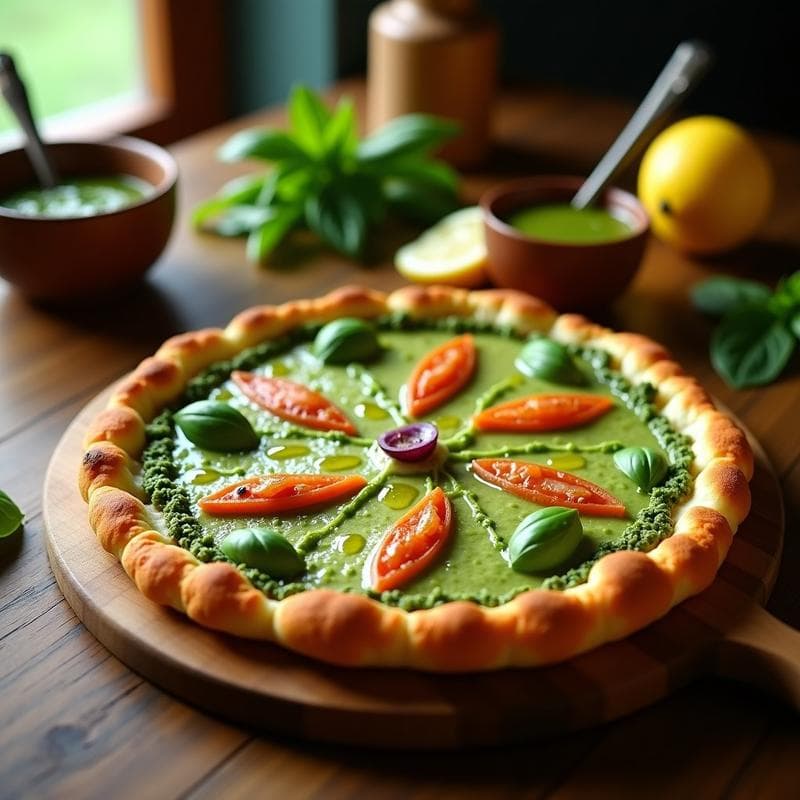 Pizza de Coliflor con Pesto de Albahaca y Anchoas: Receta Low Carb en 25 Minutos