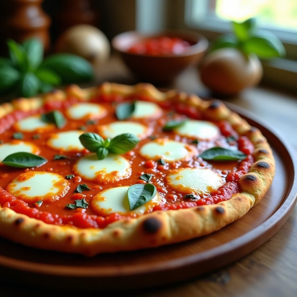 Pizza de Coliflor con Pesto Rojo y Mozzarella de Búfala: Receta Keto en Airfryer
