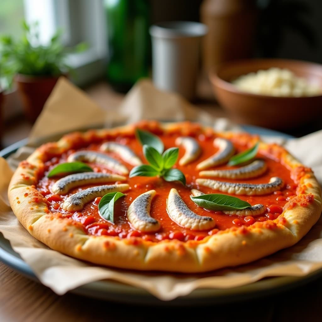 Pizza de Coliflor con Salsa de Romesco y Anchoas: Receta Sin Gluten y Alta en Omega-3 en Airfryer