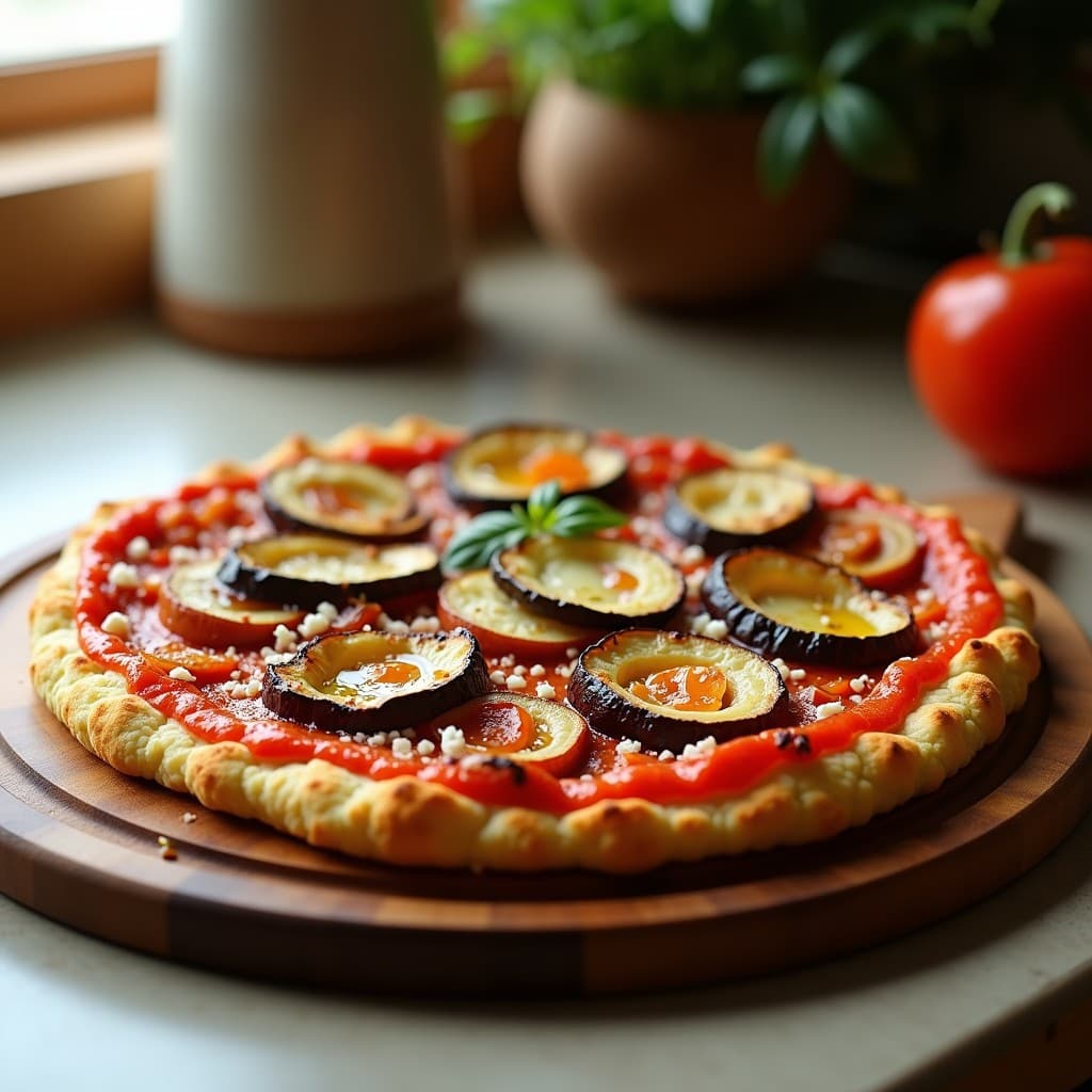Pizza de Coliflor con Salsa de Romesco y Vegetales Asados: Receta Keto y Sin Gluten en 20 Minutos