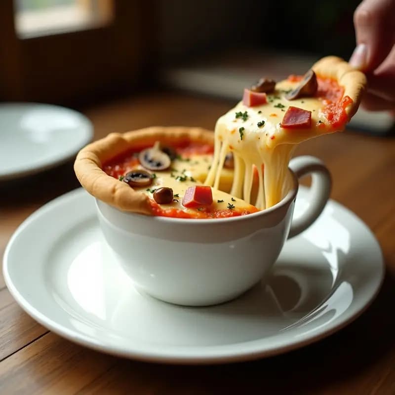 Pizza de Coliflor en Taza: Receta Rápida en Microondas en 5 Minutos