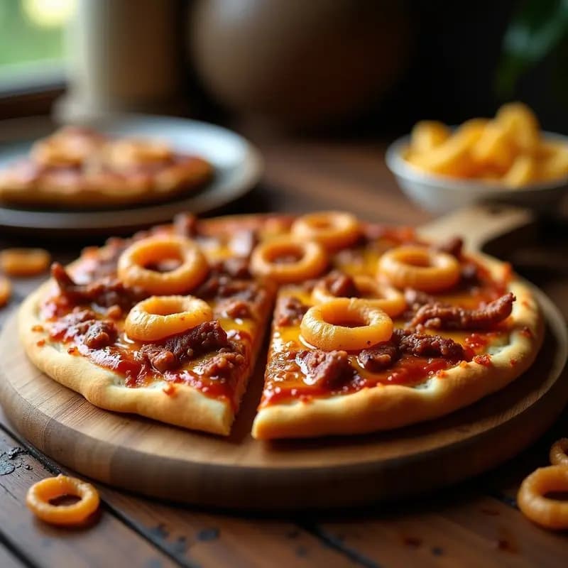 Pizza de Costillas BBQ con Cebolla Crispy y Queso Gouda Ahumado: Receta para Carnívoros